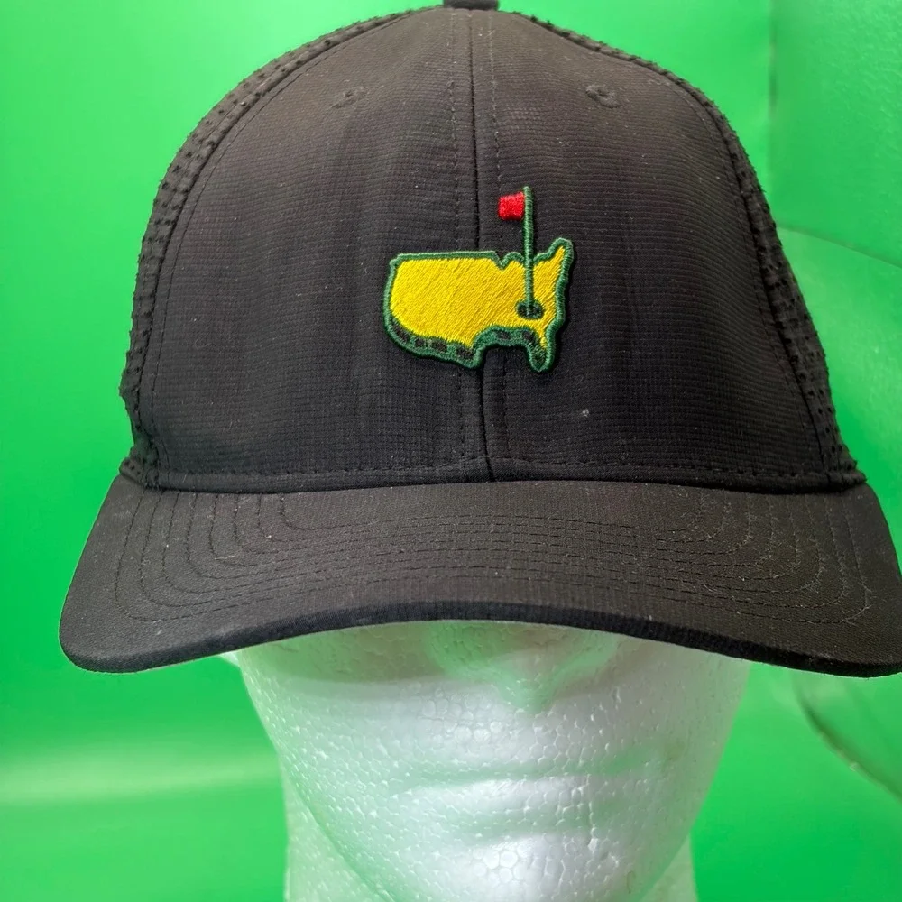 Masters Tournament Augusta National Golf Hat Black Performance Mesh Snapback Cap